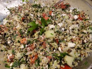 Soaked quinoa salad